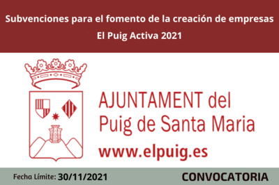 Bases de la convocatoria ayudas Puig de Santa Maria