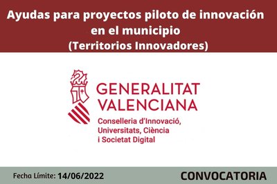 Plan de impulso "Territorios Innovadores" CV 2022