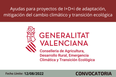 Ayudas para proyectos de I+D+i de adaptaci�n, mitigaci�n del cambio clim�tico y transici�n ecol�gica