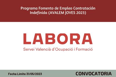 Programa Fomento de Empleo Contratación Indefinida (AVALEM JOVES 2023)