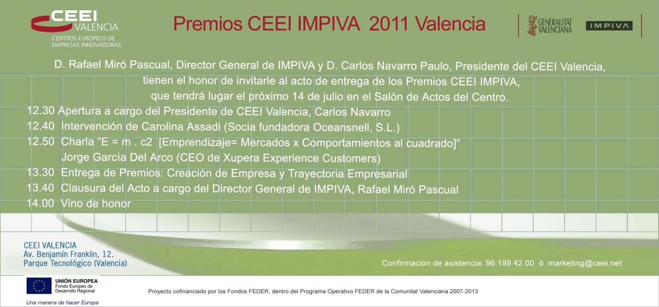 Invitación Premios CEEI-IMPIVA 2011 Valencia