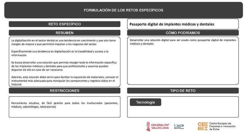 Pasaporte digital de implantes médicos y dentales