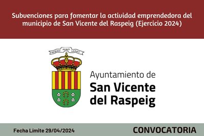 Subvenciones para fomentar la actividad emprendedora del municipio de San Vicente del Raspeig (Ejercicio 2024)