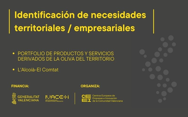 Portfolio de productos y servicios derivados de la oliva del territorio