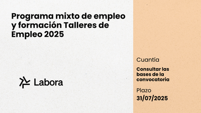 Programa mixto de empleo-formación Talleres de Empleo 2025