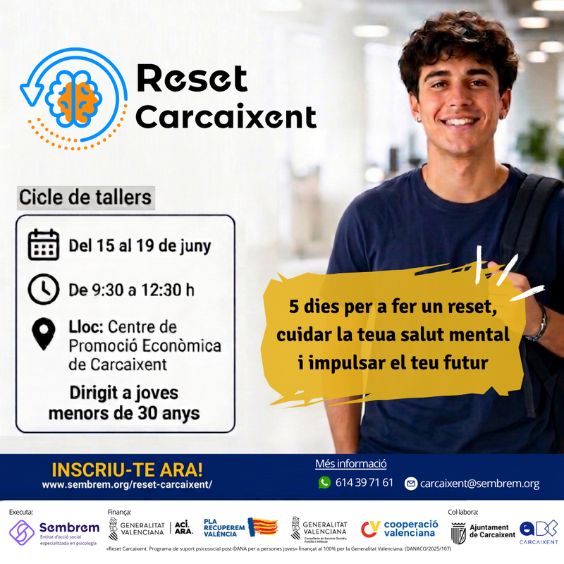 Cartel talleres junio Reset Carcaixent