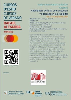 Curso de verano UA 2026: Habilidades de la IA, comunicaci�n y liderazgo en la era digital