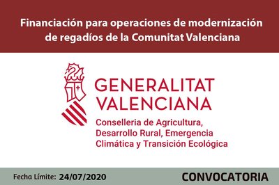 Financiaci�n para operaciones de modernizaci�n de regad�os CV