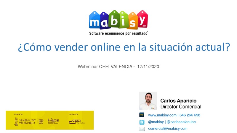 Presentacin de Carlos Aparicio de Mabisy en la sesin Ecommerce y marketplaces: vender online en tiempos post covid