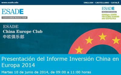 Presentaci�n del Informe Inversi�n China en Europa 2014 